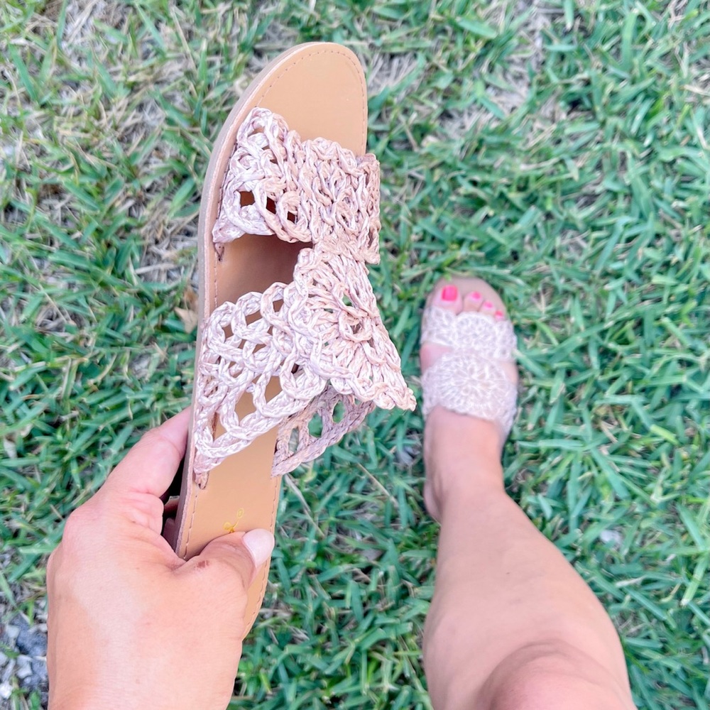 Blush Crochet Boho Sandals - Picture 2 of 5